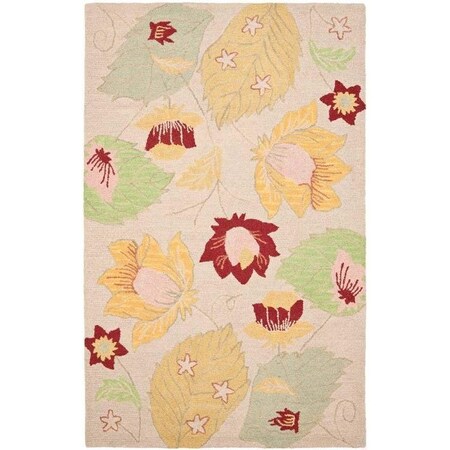 Safavieh 6 x 6 ft. Square Country and Floral Blossom- Ivory and Multi Hand Hooked Rug BLM786A-6SQ